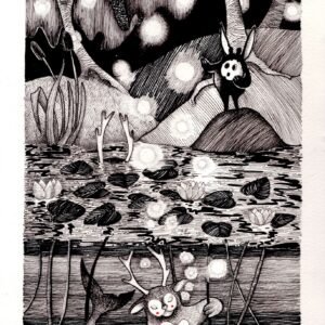 Mounted print - Snicket and fireflies - Award winning illustration