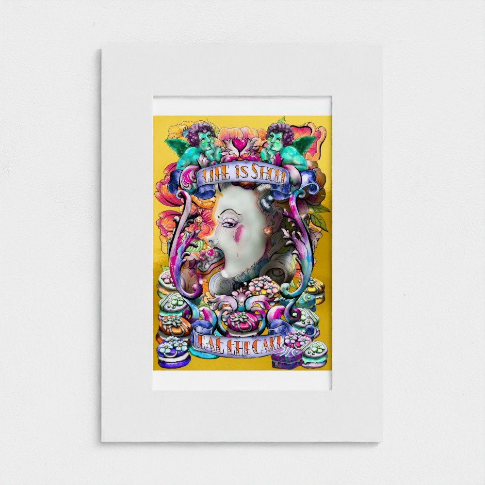 Life is short - eat the cake! A4 size mounted print - Image 2